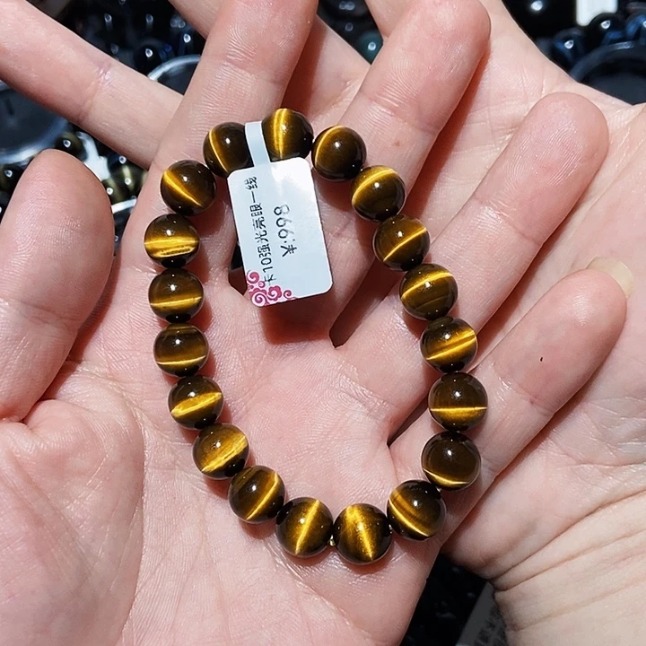 把***。木变石（虎睛石）未镶嵌手串