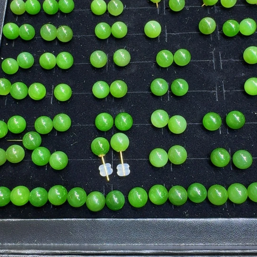 和田玉18K金镶嵌耳饰多样性发货 拍一发一卡8左右