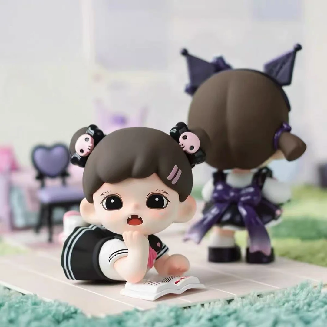 正版可爱端盒毛绒网红萌粒大娃摆设树脂摆件动物车载少女心