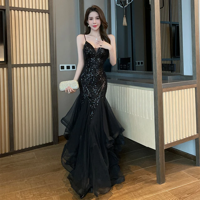 小众绝美晚礼服女高级感新款宴会气质鱼尾轻奢小众高端年会主持人