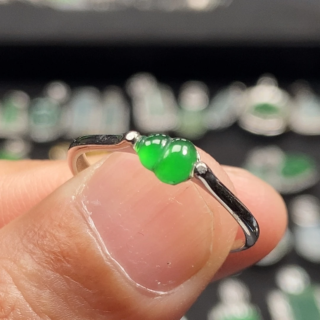 翡翠银S925镶嵌戒指