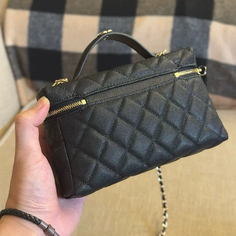 2570黑色饭盒包包小香风女士单肩肩包斜挎百搭新款爆款