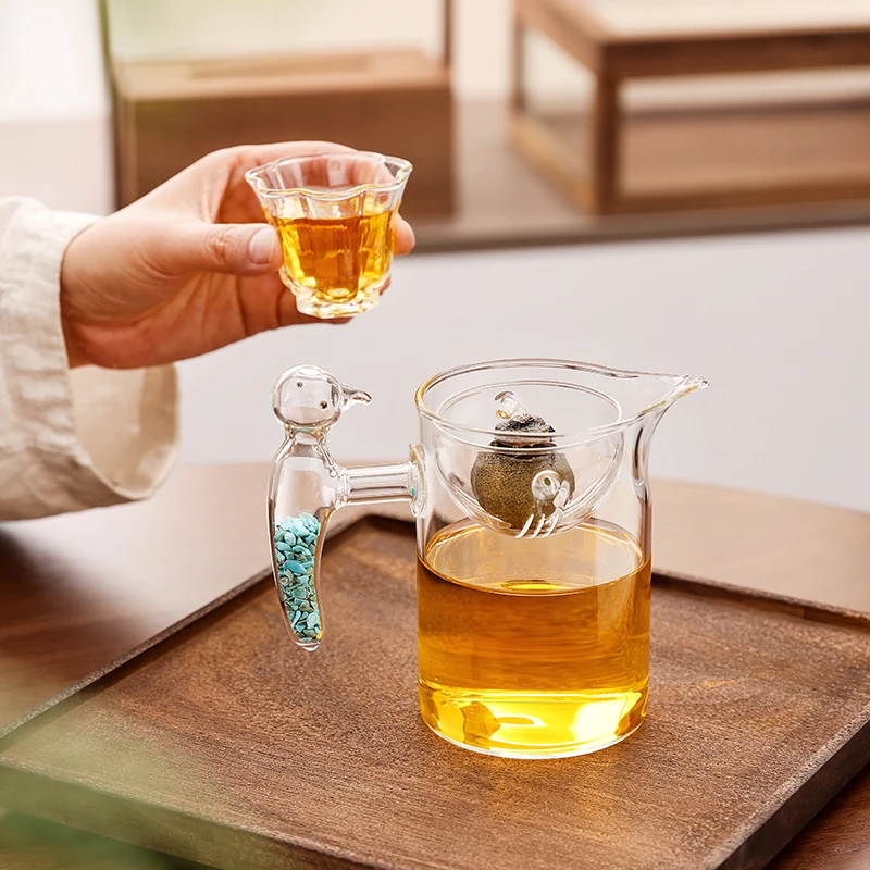 绿松石小青柑专用玻璃网红新款茶滤网公道杯高档最新款