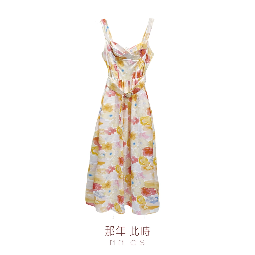 那年此时｜夏季气质碎花吊带女装连衣裙印花裙