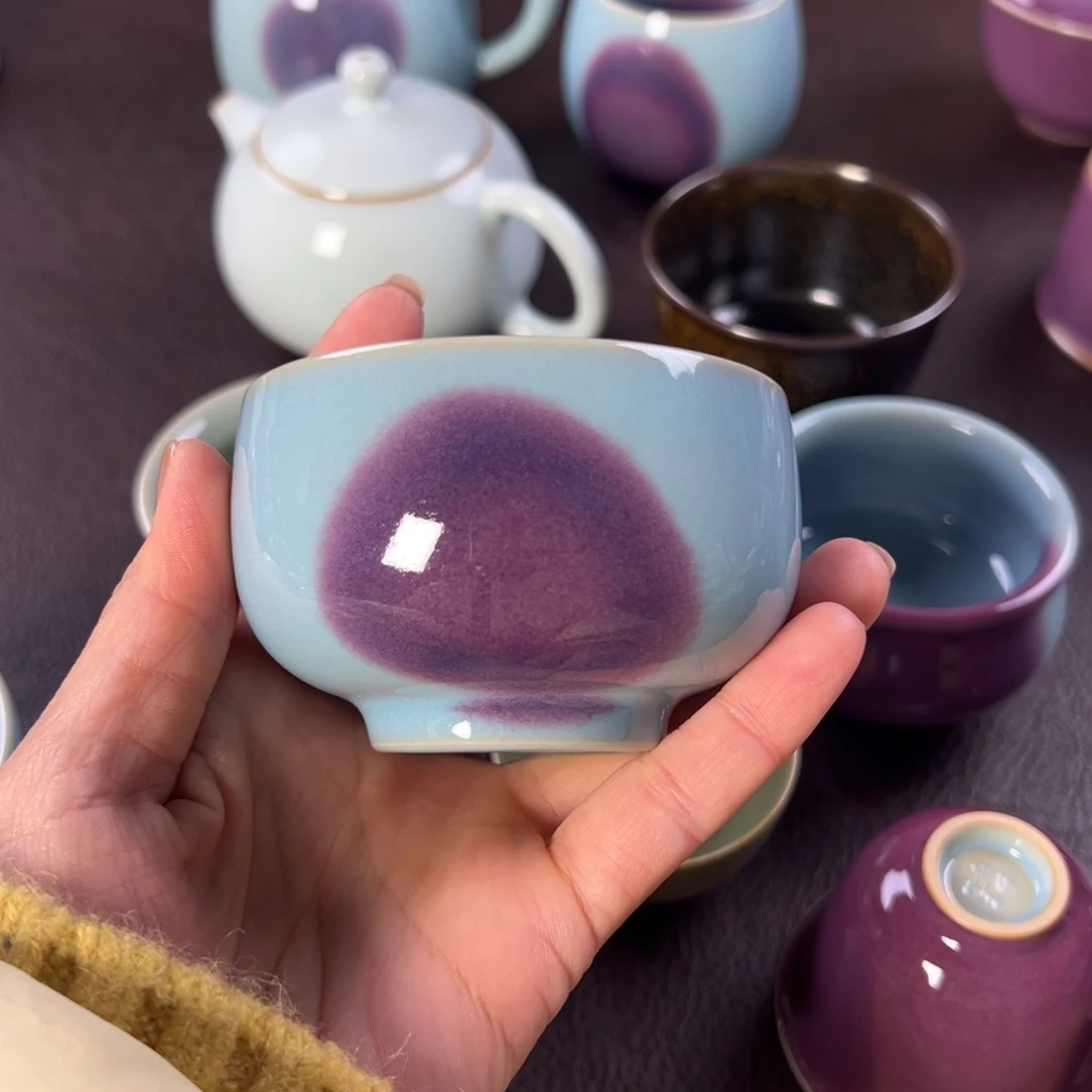 宋钧  罗汉杯 满釉支烧