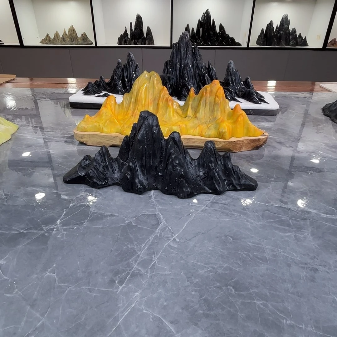 雅***青砖雕灵璧石雕刻摆件