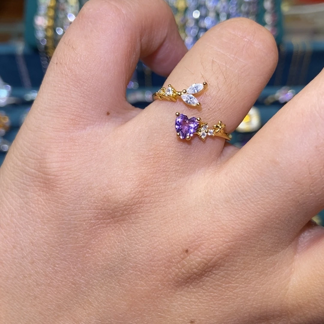 银S925镶嵌戒指紫晶