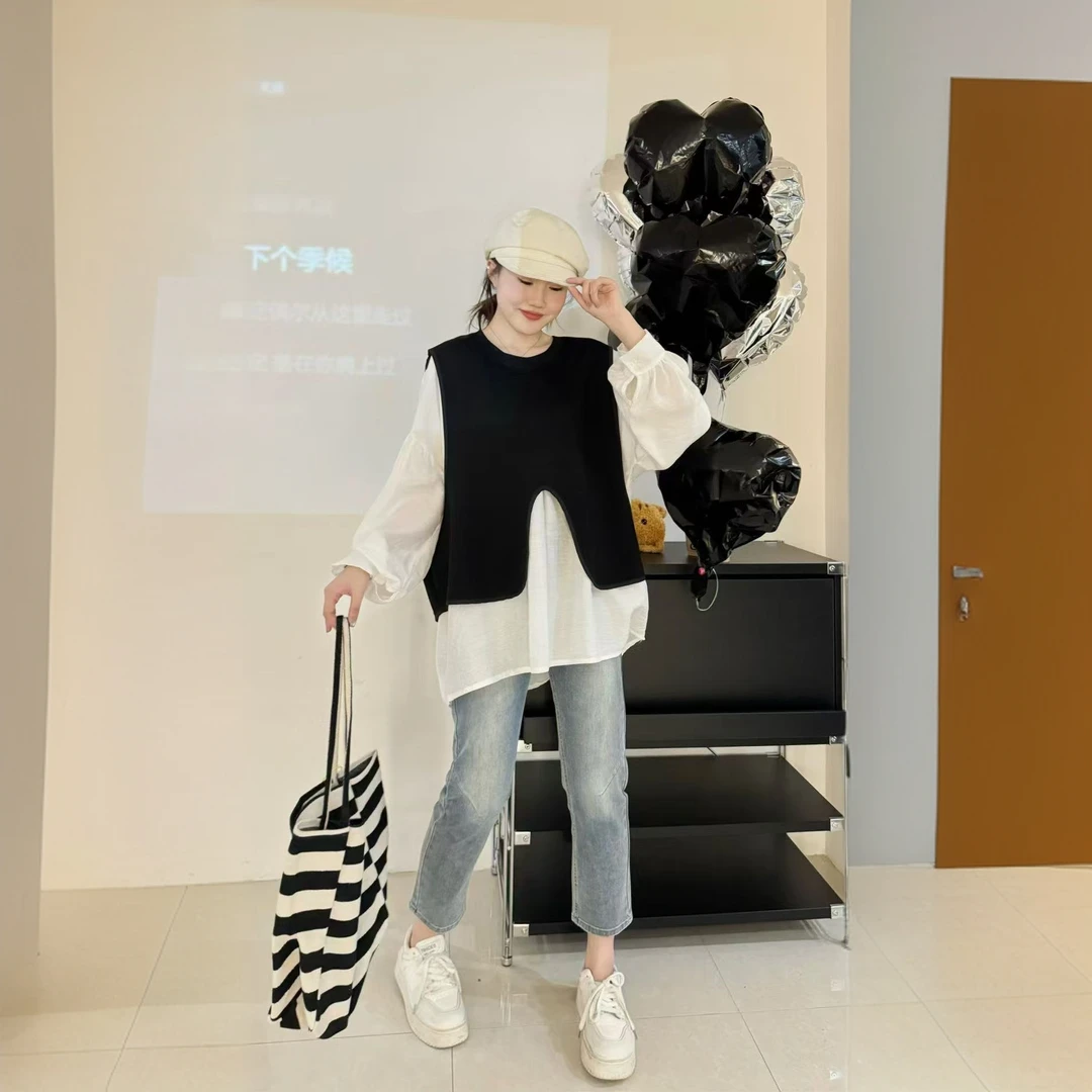 XPP 300斤真两件巨遮肉中长款上衣8805