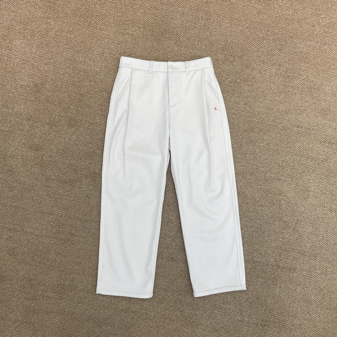 马丁叔叔 秋冬新款轻奢百搭刺绣阔腿直筒裤-062