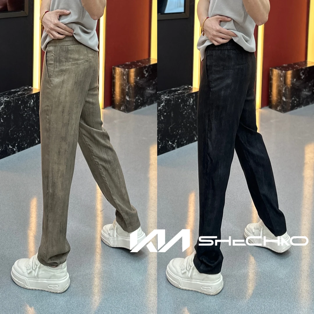 YK007春夏季2025新款轻奢男士休闲时尚潮流百搭立体裁剪休闲裤