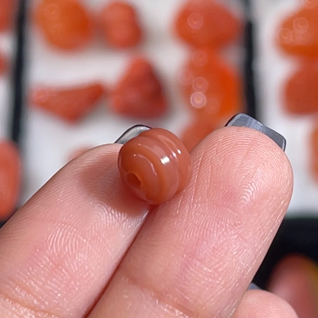 未镶嵌盐源料线轴 7.6x7mm 不换退玛瑙/玉髓