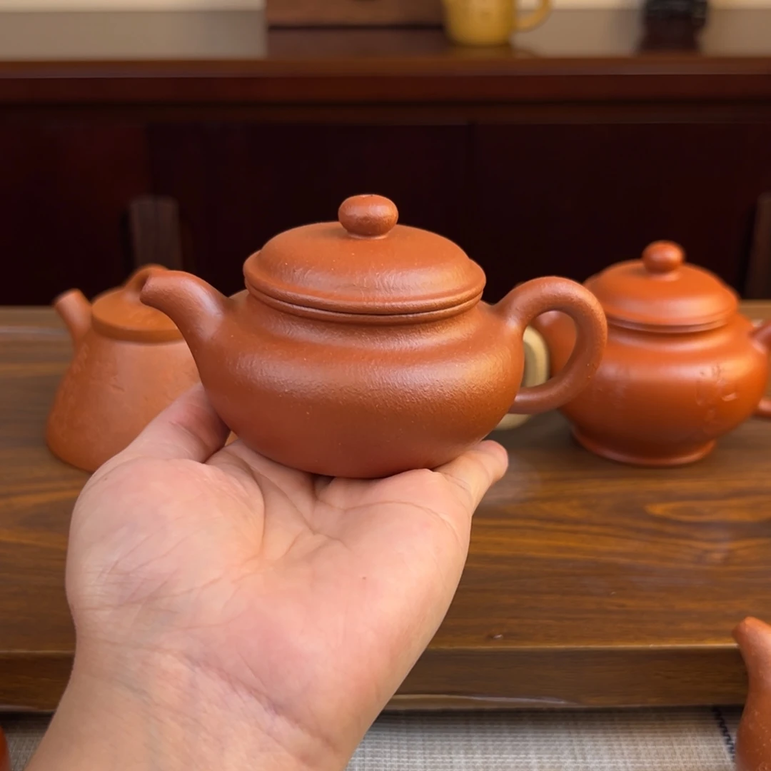 茶壶紫砂红降坡仿古150cc