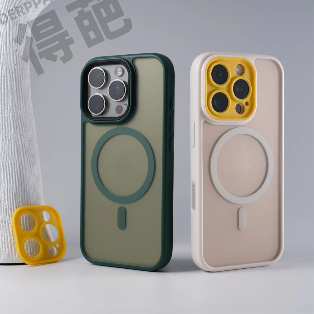 得葩肤感撞色可拆镜头苹果16promax磁吸手机壳iphone15软边防摔套