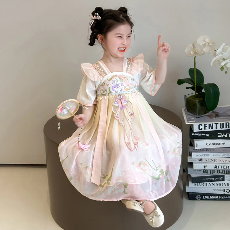 汉服女童2025新款夏季儿童装古风超仙襦裙夏款国风小女孩连衣裙子