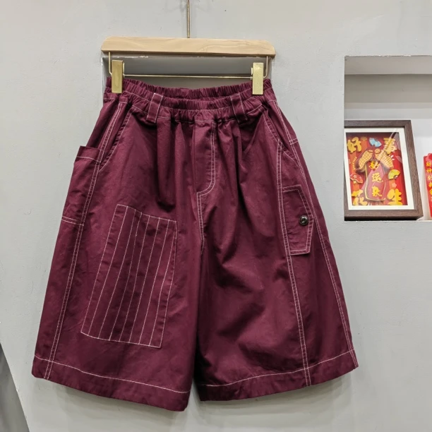 华姐家2525#纯色夏季宽松时尚显瘦六分裤