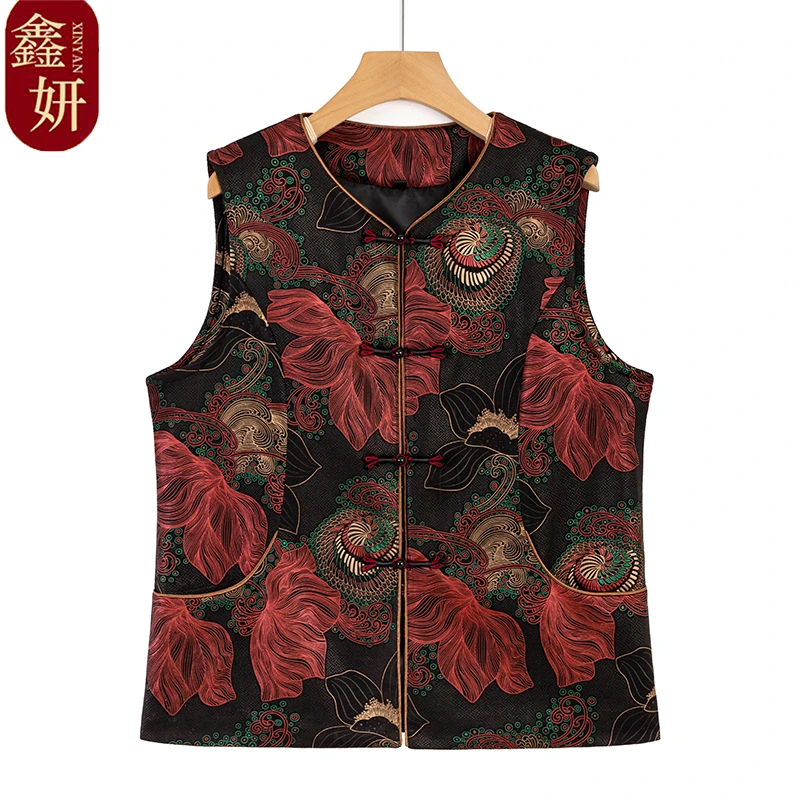 中老年人女装春季新款老年年马甲宽松百搭外穿上衣老太太洋气马甲