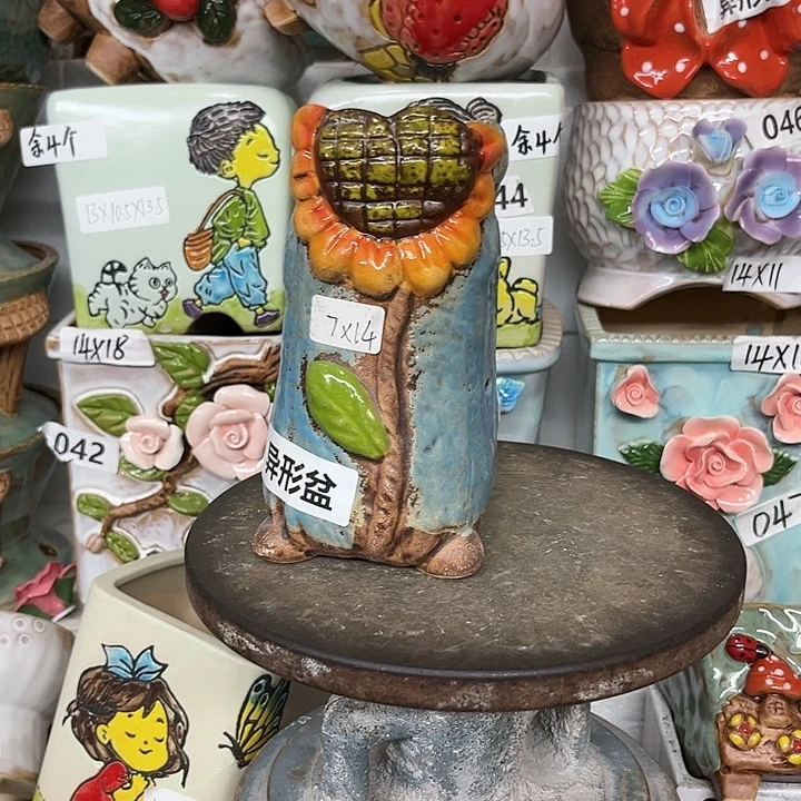 紫砂花盆粗陶材质多肉花盆