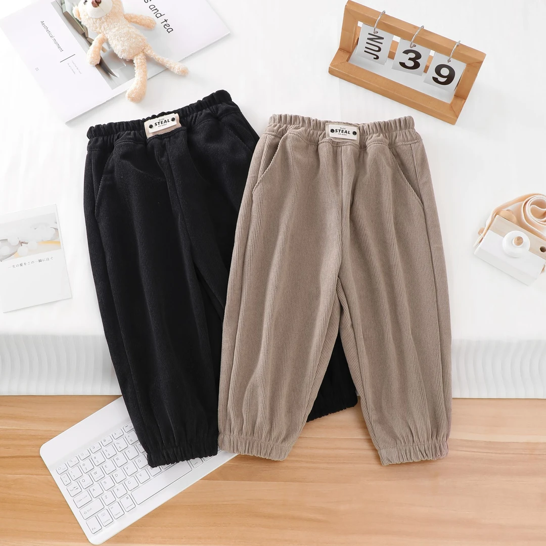 中小童男童春秋新款灯芯绒宽松宝宝韩版休闲裤潮流灯笼裤裤子