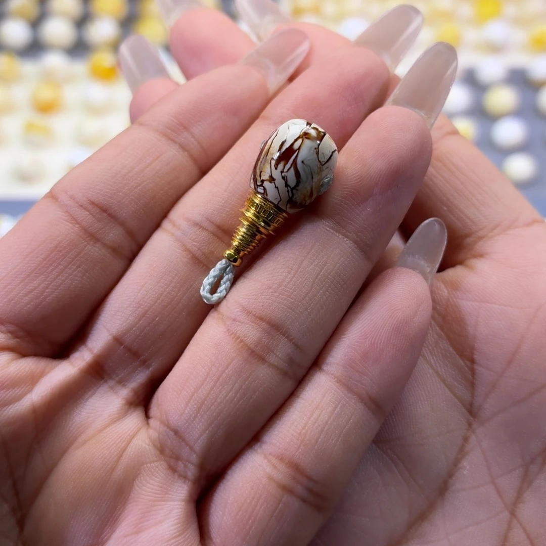 琥珀未镶嵌珠宝奇石10.3mm彩妖蜜蜡三通
