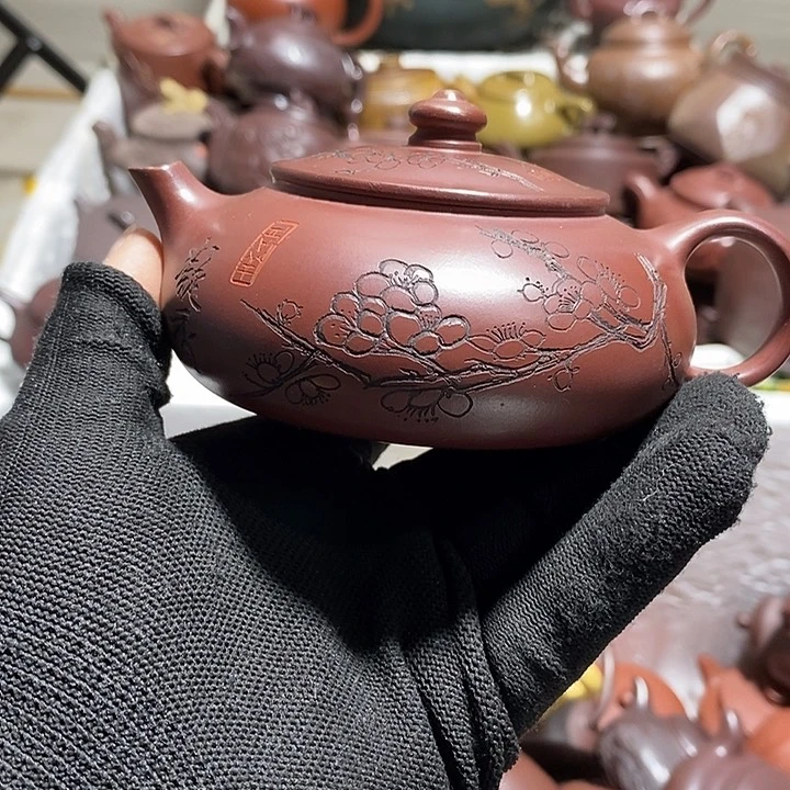 紫砂茶壶嘴裂微瑕