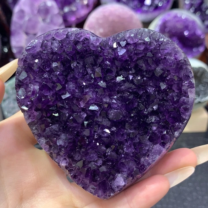 珠宝半成品未镶嵌紫晶23号帝紫爱心