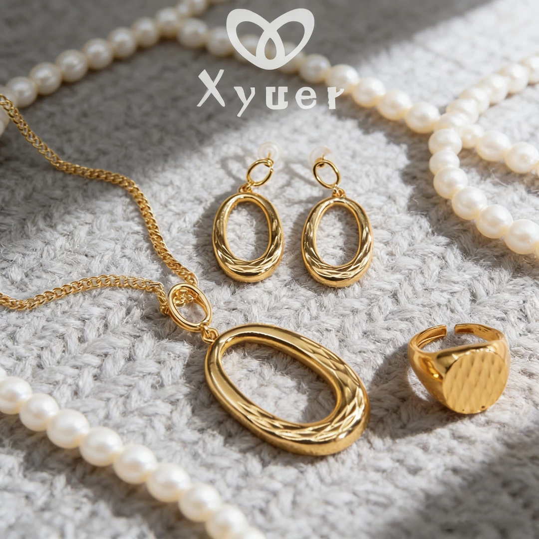 Xyuer谢雨儿椭圆形钛钢高品质Altun 款首饰套装