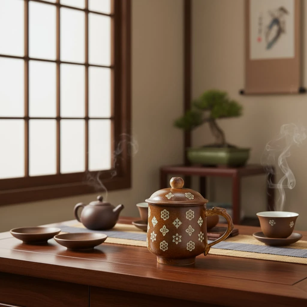 【觀文荐瓷】280ml慧仙宝相花如意办公杯茶杯