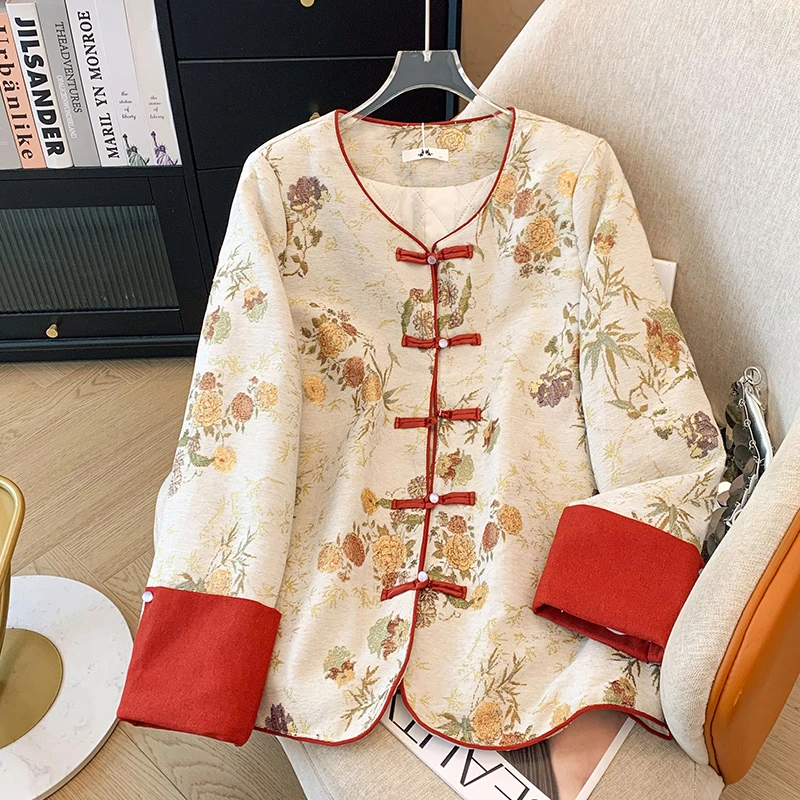 【锦绣年华】300斤女装胖mm2025秋冬新款改良新中式夹棉外套