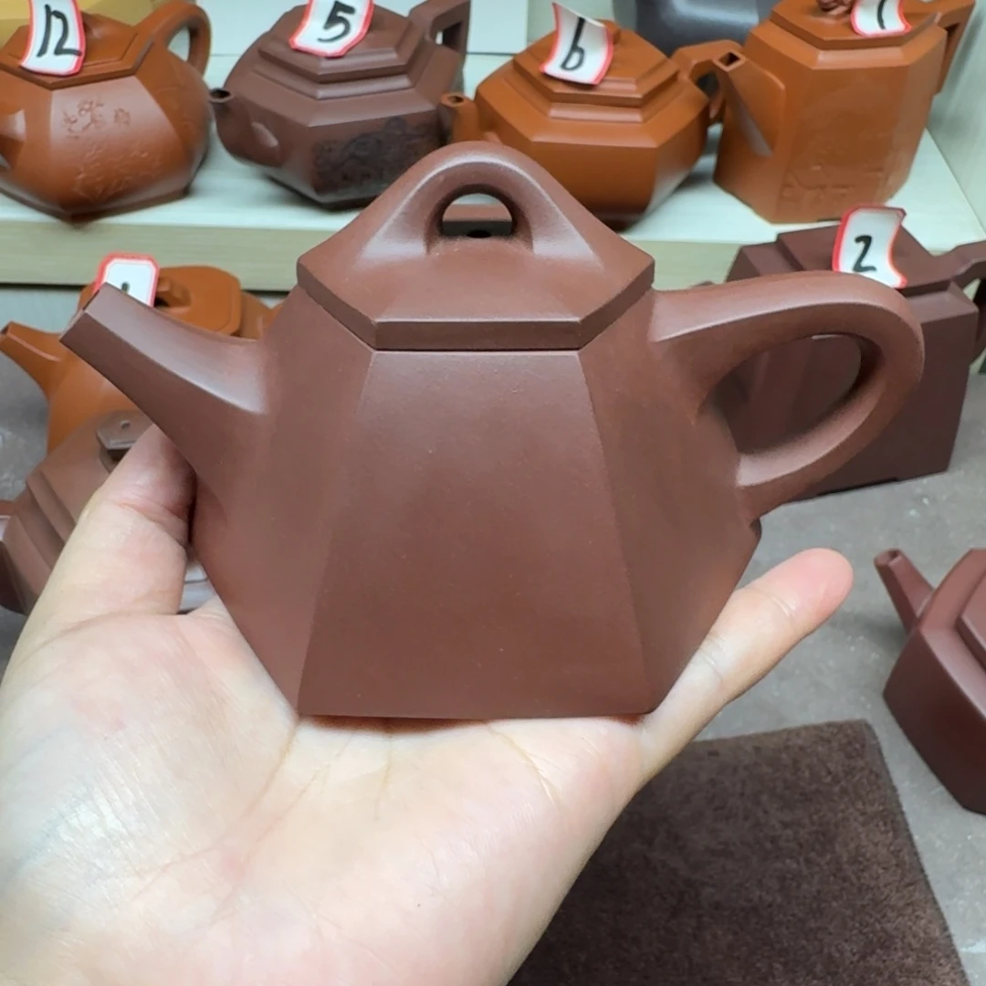 茶壶紫泥半手六方霸王石瓢180cc封釉