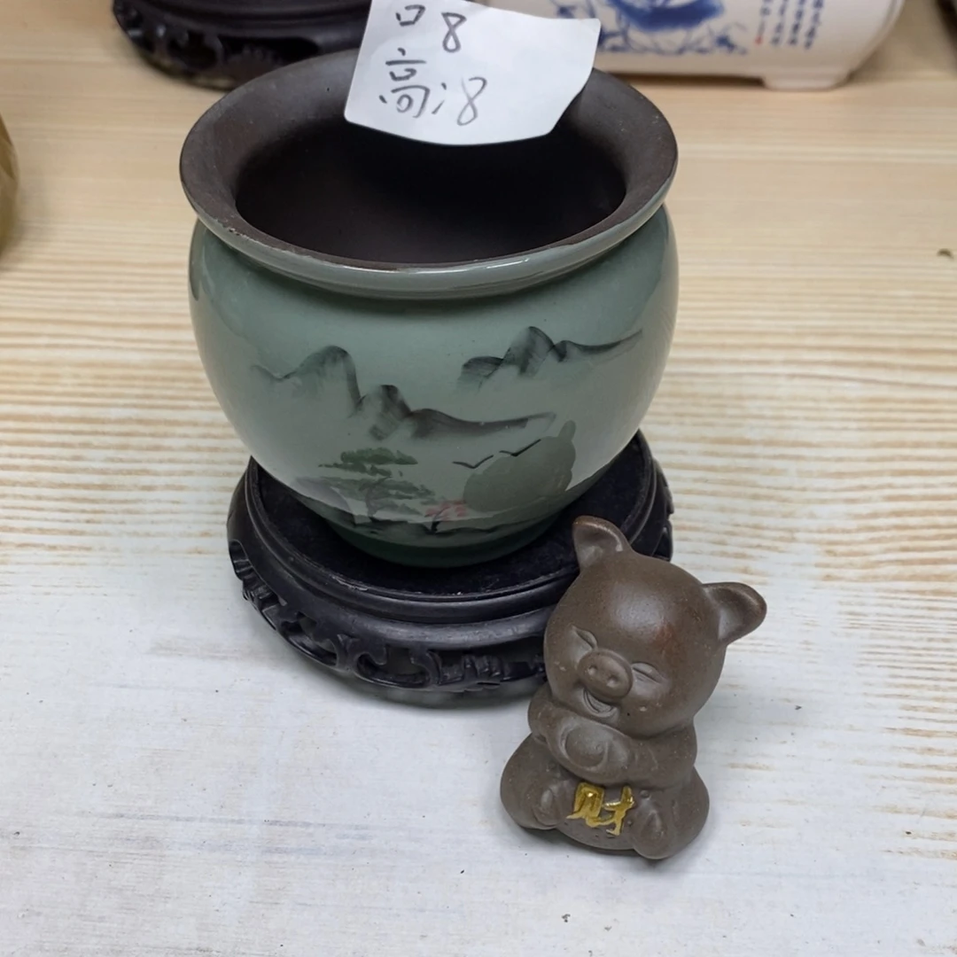 紫砂陶瓷花盆浮力