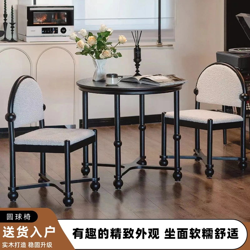 餐椅设计师白蜡木餐椅四叶草轻奢化妆椅现代简约实木靠背餐桌椅子