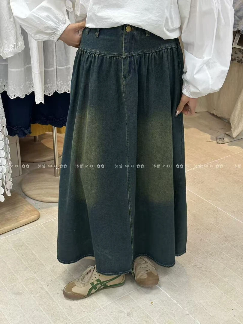 叨叨推荐款 MX#10573#复古牛仔半裙  X