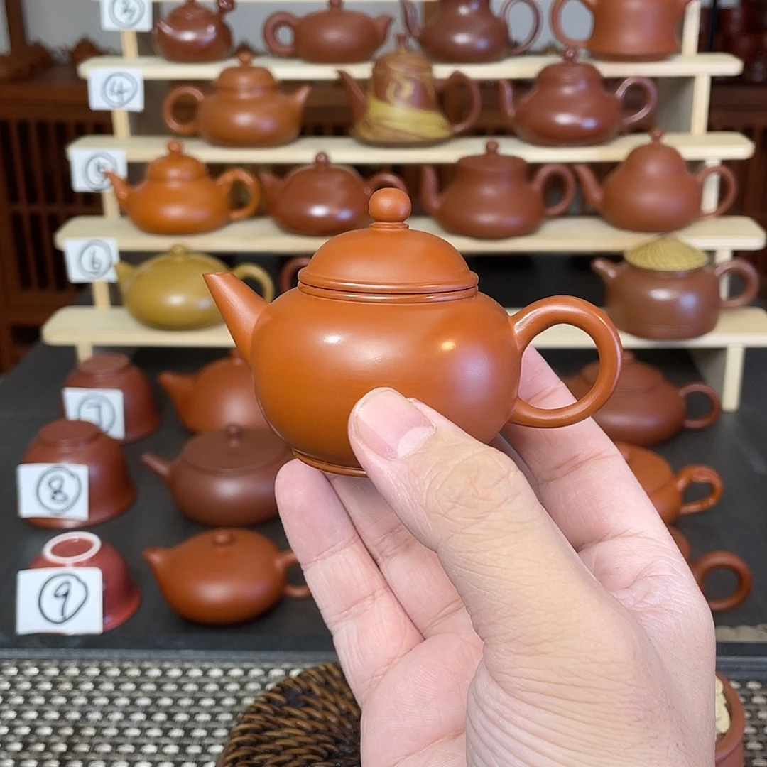 仍***。茶壶紫砂75cc朱泥水平