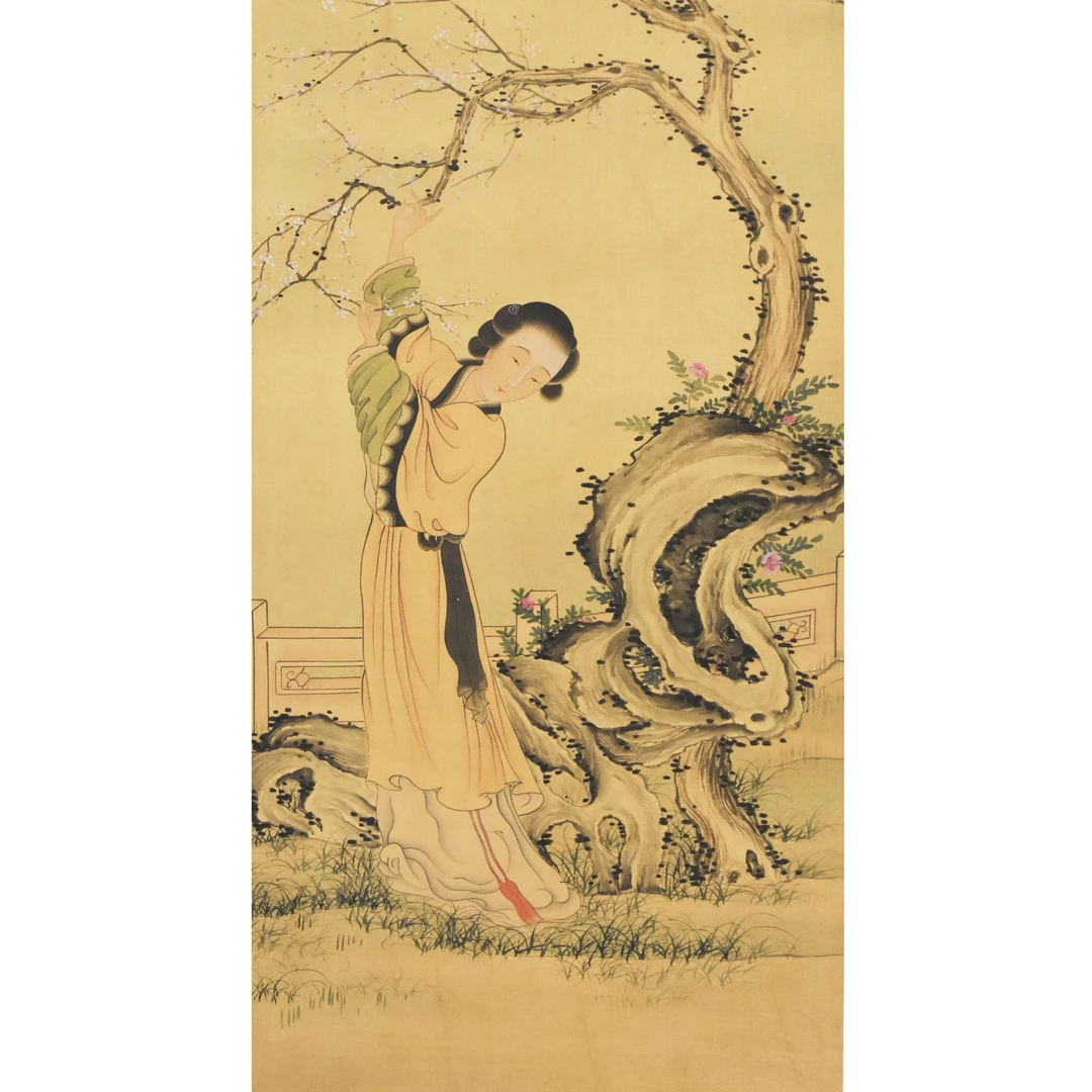 HM9078 仕女 88×33cm 绢本镜片 2.6平尺