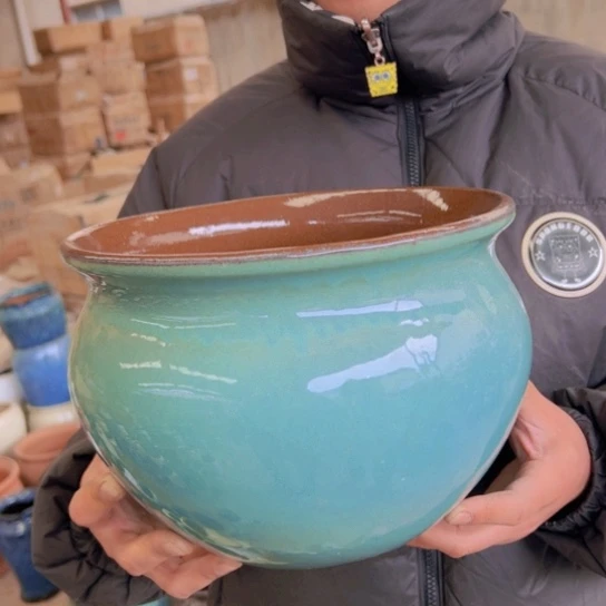 紫砂花盆高19口25————