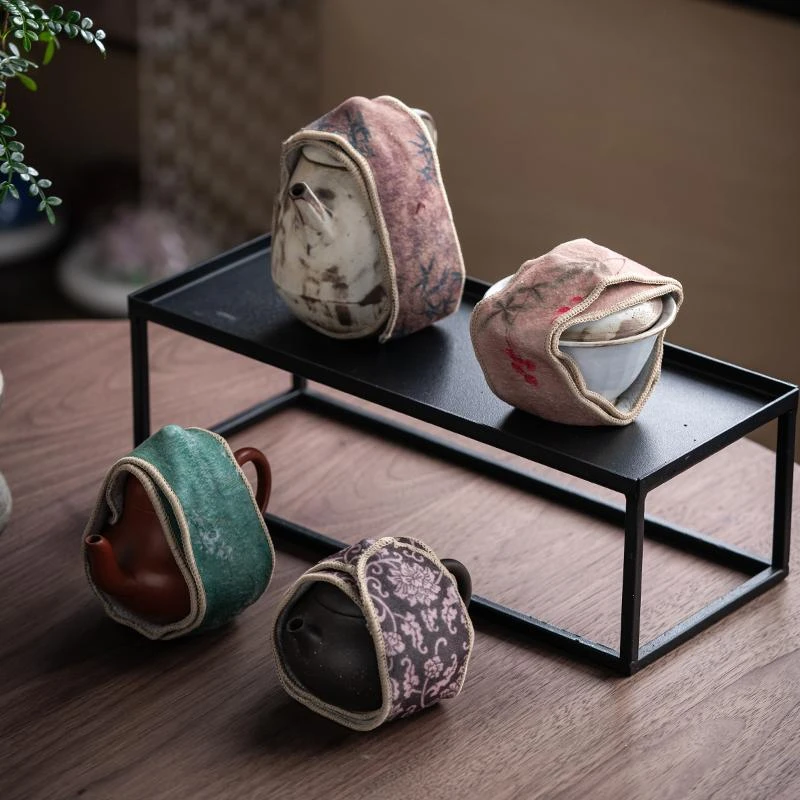 朴风鹿皮绒护壶条盖碗茶壶茶杯保护鹿皮绒条便携出行茶具保护