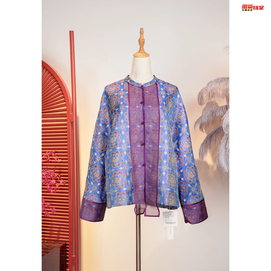 【万象有衣】大雁献寿-原创设计师款手工蜀锦上衣-7091