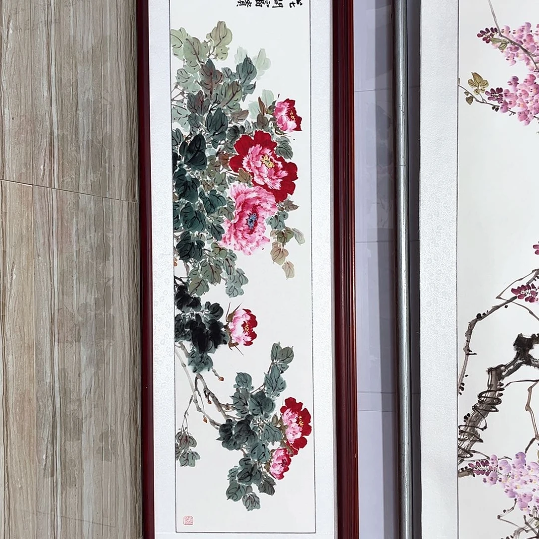国画书画作品带框163×48