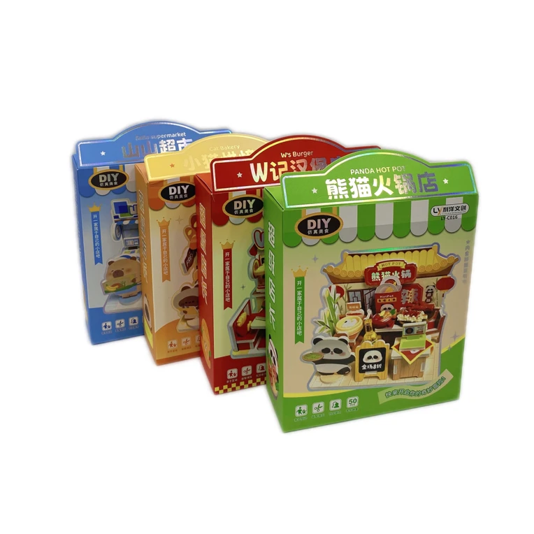 DIY美食涮火锅店场景屋迷你微缩食玩 女孩过家家玩具生日礼物益智