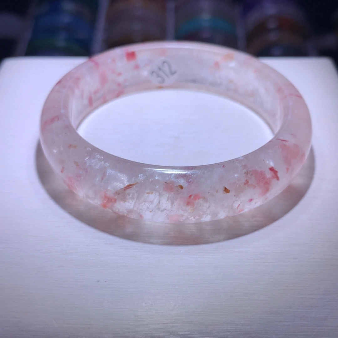 水晶手镯银S925镶嵌彼岸花58.1圈