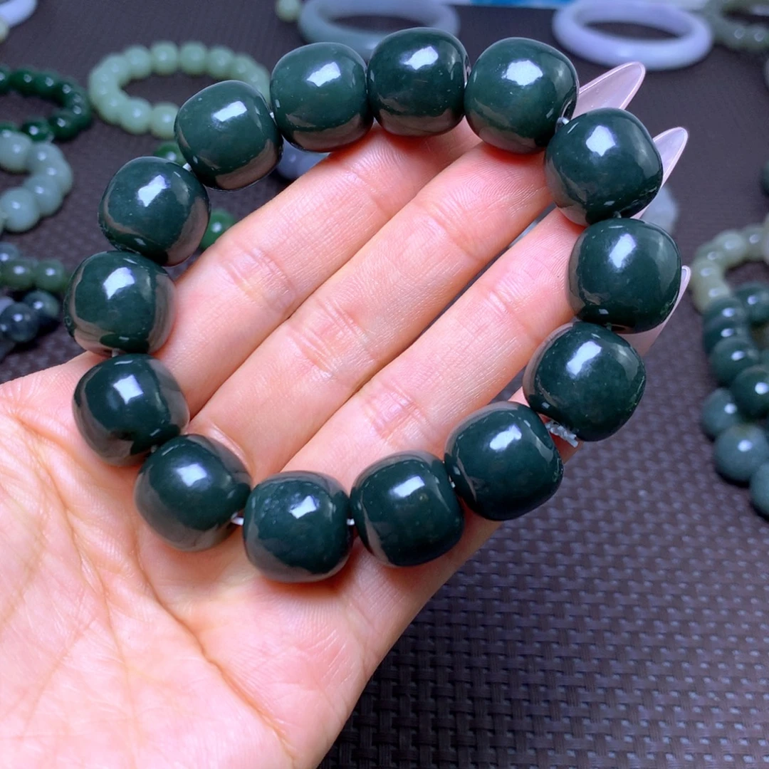 和田玉未镶嵌手串卡16