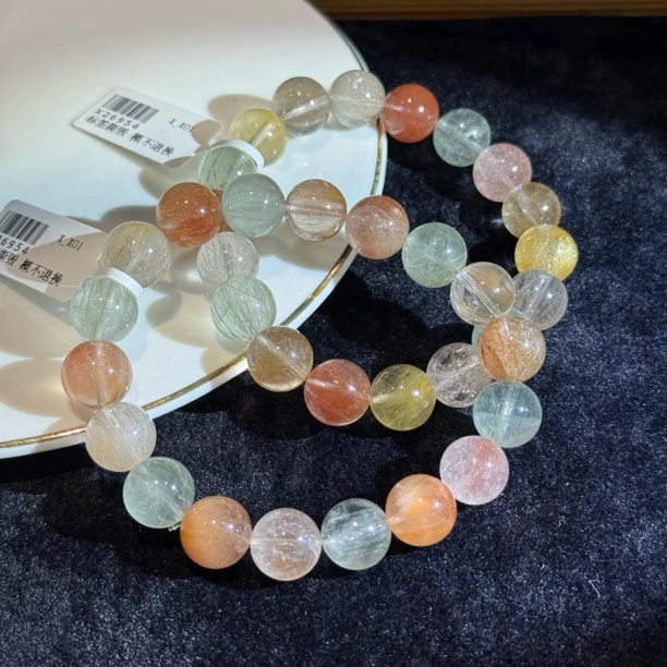 晶匠天然彩发晶手串11mm+多样性发一 编号-X26954