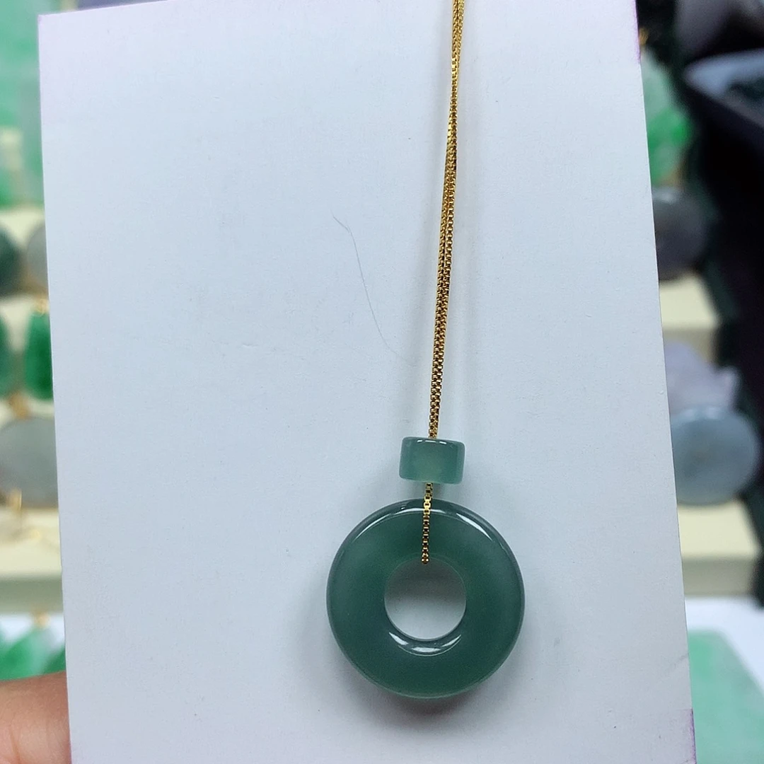 翡翠银S925镶嵌吊坠(不含链)