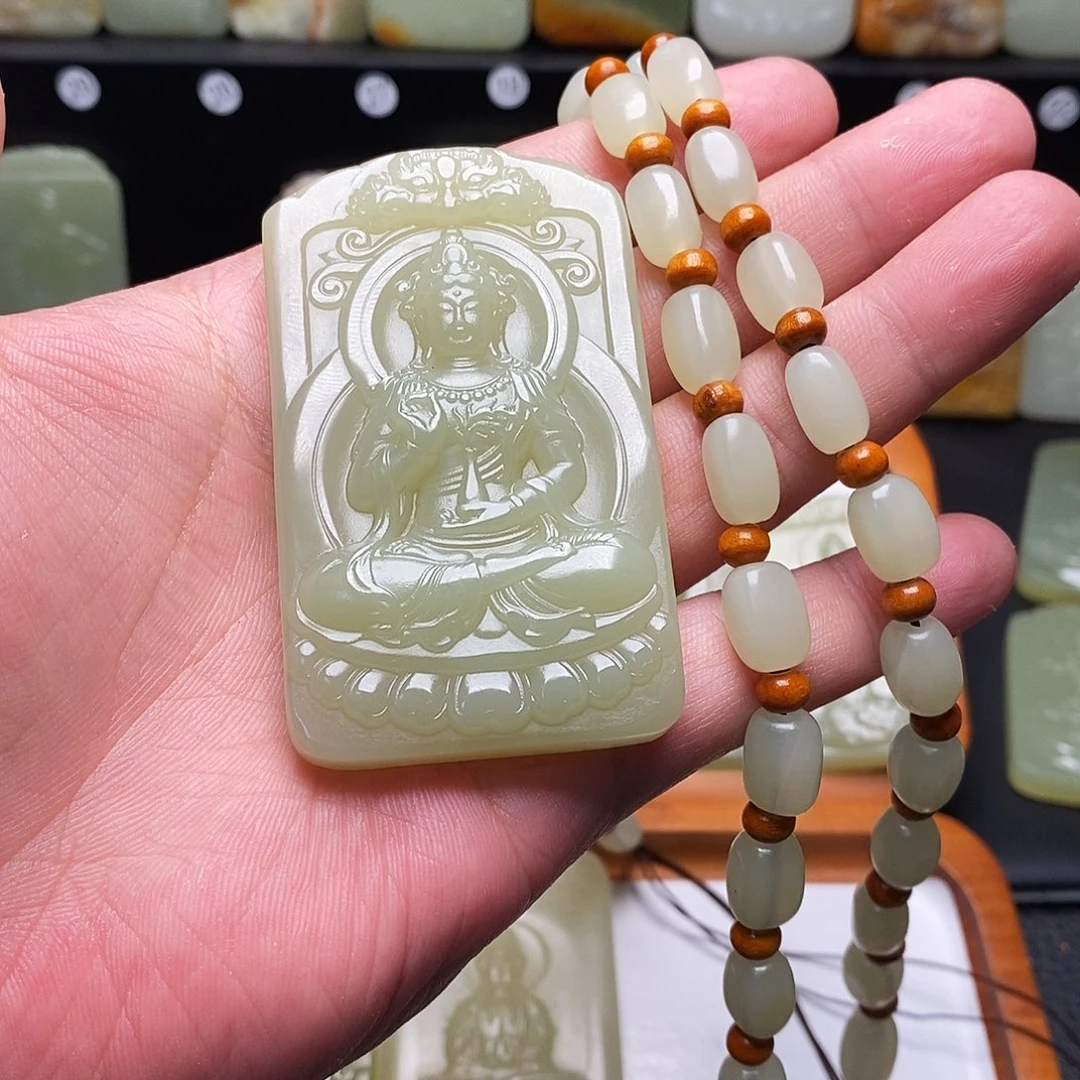 方解石玉山水观音