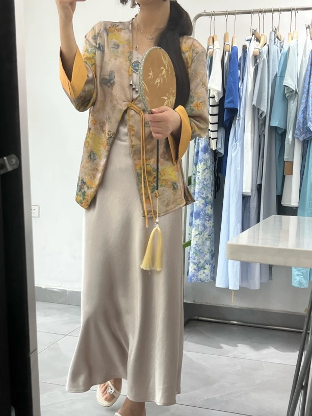 梨山·新中式国风女士长袖短外套薄款百搭休闲开衫