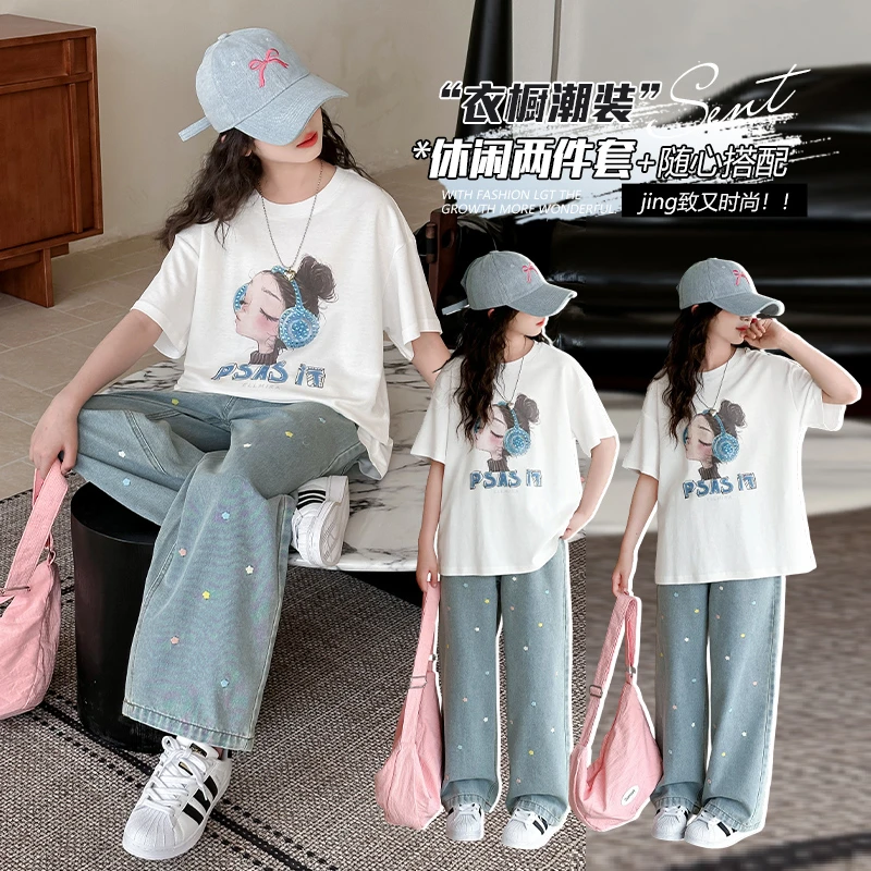 女童短袖T恤夏季2025新款女大童卡通上衣儿童夏装休闲半袖体恤衫t