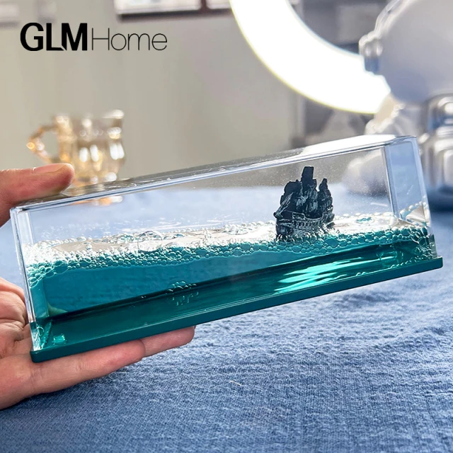 游轮流体漂流瓶桌面摆件网红永不沉没黑珍珠海盗船送男友毕业礼物