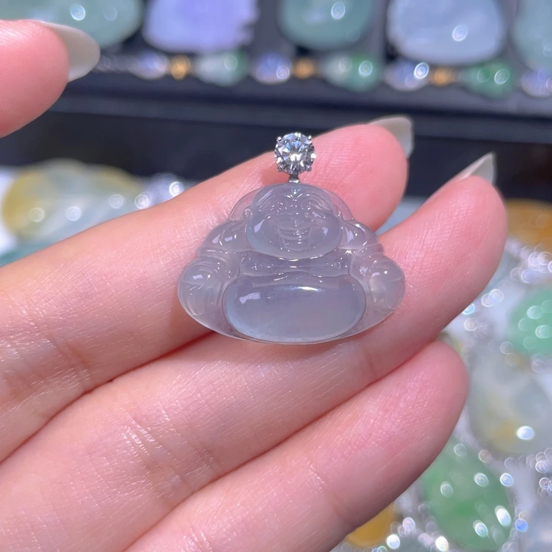 颈饰18K金镶嵌翡翠翡翠