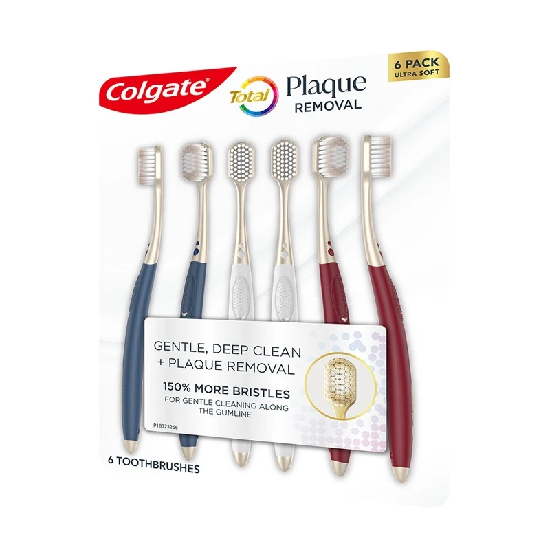 【会员商店】高露洁 宽柔绵绵丝牙刷 六支装 超细高档软毛家庭装