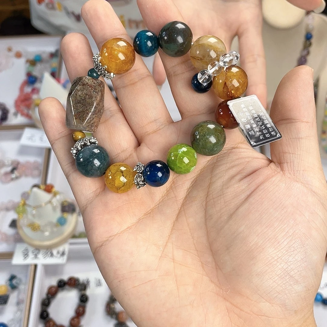 水晶手链银S925镀金镶嵌